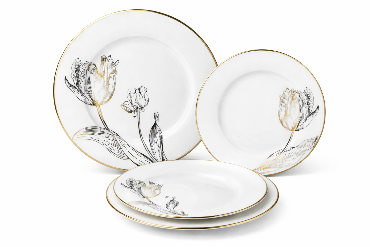 Set porcelanskih tanjira Tulip