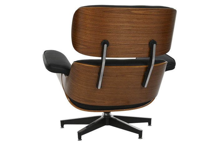 Icon Rotirajuća Fotelja Crna sa Tabureom