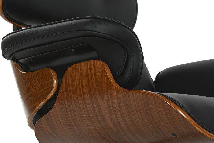 Icon Rotirajuća Fotelja Crna sa Tabureom