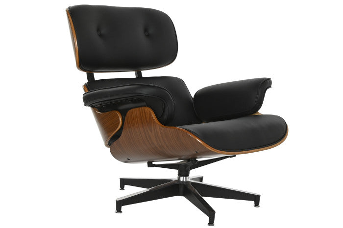 Icon Rotirajuća Fotelja Crna sa Tabureom