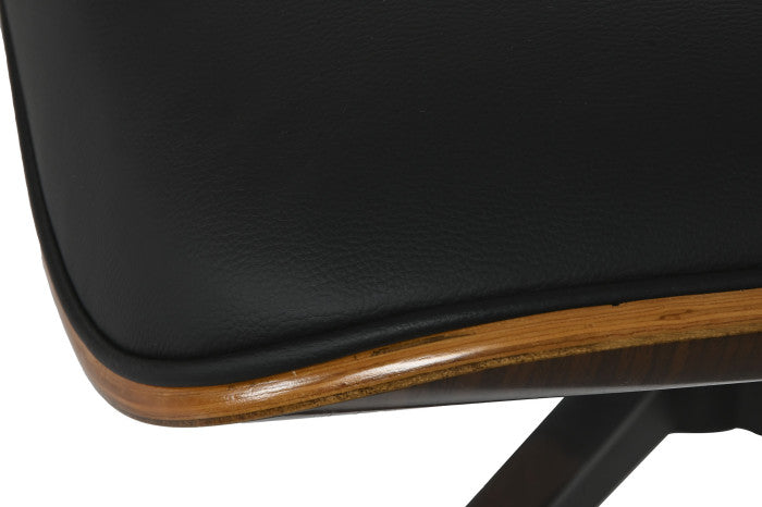 Icon Rotirajuća Fotelja Crna sa Tabureom